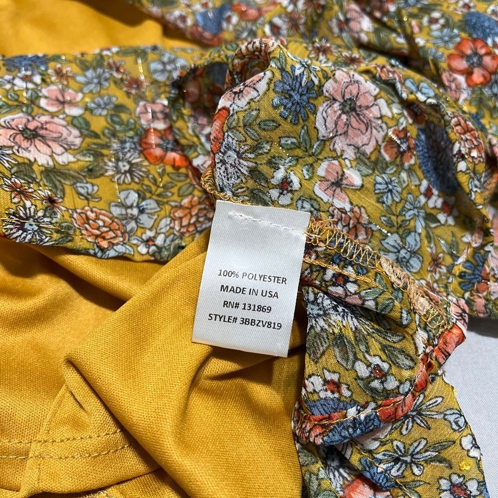Allison & Kelly Floral Romper Size L Boho Cottage-core Ruffle Tie Waist Festival - Picture 4 of 6